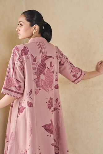 Fig Hand-embroidered Kantha Linen Dress - Pink, Pink, image 6